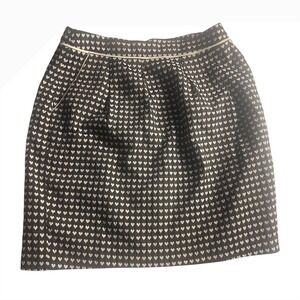 Derhy Paris Black & White Heart Print Textured Mini Skirt
